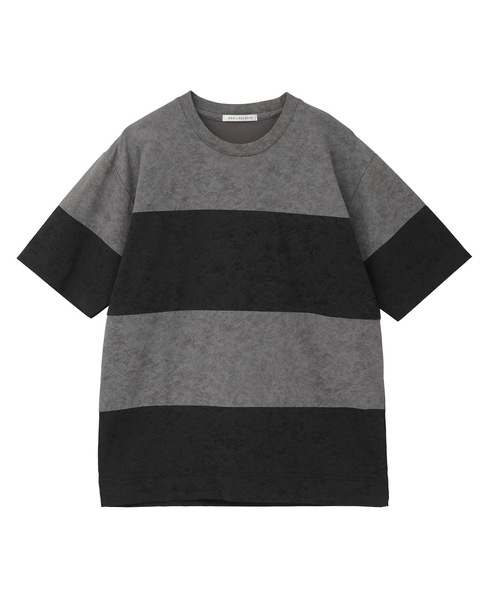ムラプリントブロッキングボーダーTシャツ 詳細画像 チャコールグレー 7