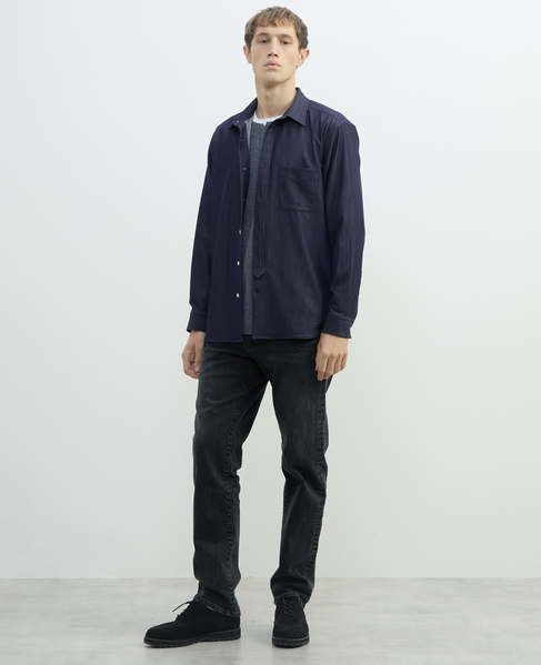 リンクスストライプカノコ キーネックTシャツ 詳細画像 ネイビー 9