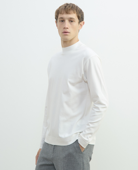 スビンプラチナムモックネックTシャツ 詳細画像 ホワイト 10