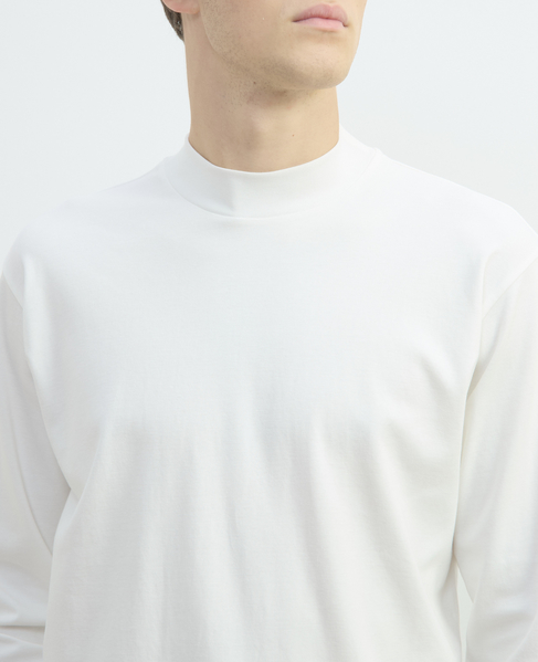 スビンプラチナムモックネックTシャツ 詳細画像 ホワイト 7