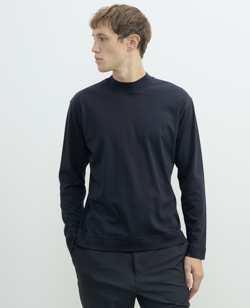 スビンプラチナムモックネックTシャツ 詳細画像 ネイビー 4