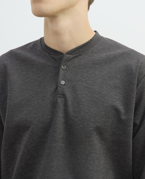 接結モクロディヘンリーネックTシャツ 詳細画像 チャコールグレー 6