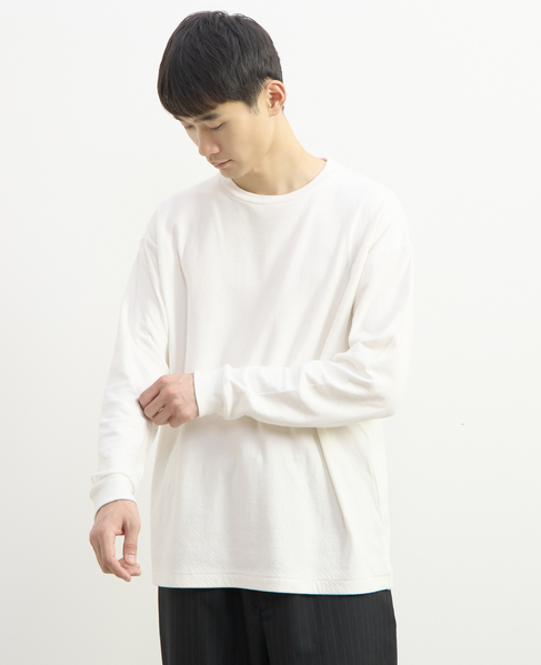 【1978 MEN'S MELROSE】ハイブリットコットン度甘接結ロングスリーブTシャツ 詳細画像 ホワイト 10