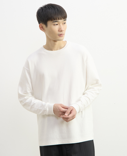 【1978 MEN'S MELROSE】ハイブリットコットン度甘接結ロングスリーブTシャツ 詳細画像 ホワイト 11