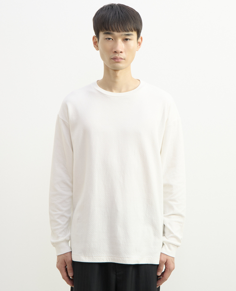 【1978 MEN'S MELROSE】ハイブリットコットン度甘接結ロングスリーブTシャツ 詳細画像 ホワイト 5