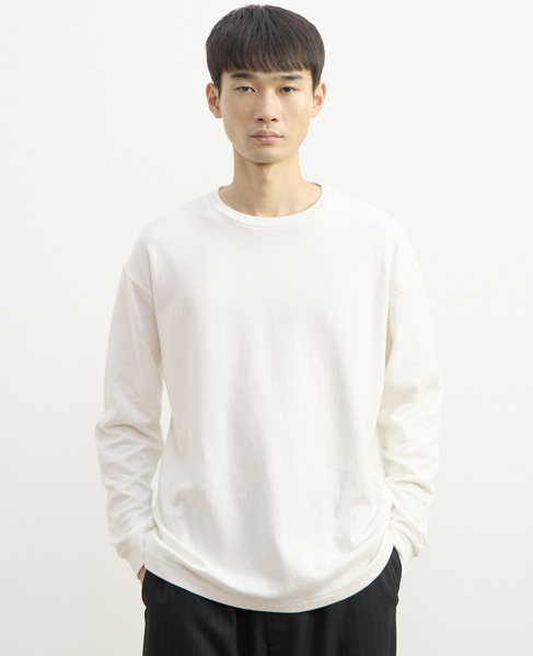 【1978 MEN'S MELROSE】ハイブリットコットン度甘接結ロングスリーブTシャツ 詳細画像 ホワイト 9