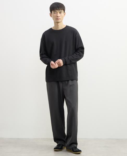 【1978 MEN'S MELROSE】ハイブリットコットン度甘接結ロングスリーブTシャツ 詳細画像 ブラック 10