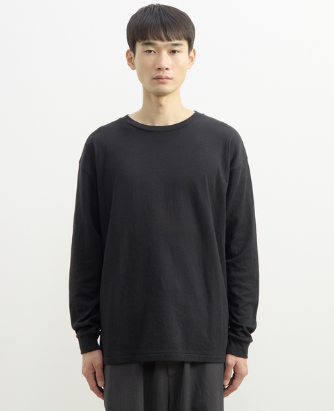【1978 MEN'S MELROSE】ハイブリットコットン度甘接結ロングスリーブTシャツ 詳細画像 ブラック 3
