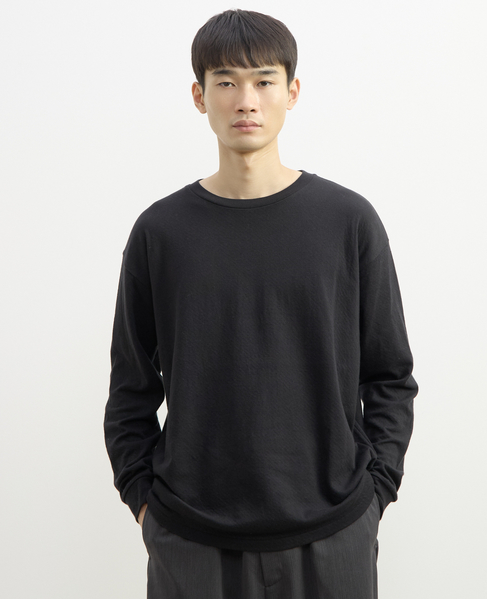 【1978 MEN'S MELROSE】ハイブリットコットン度甘接結ロングスリーブTシャツ 詳細画像 ブラック 4