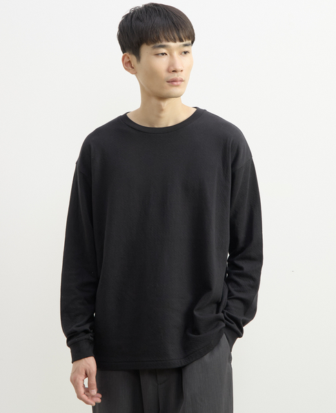 【1978 MEN'S MELROSE】ハイブリットコットン度甘接結ロングスリーブTシャツ 詳細画像 ブラック 5