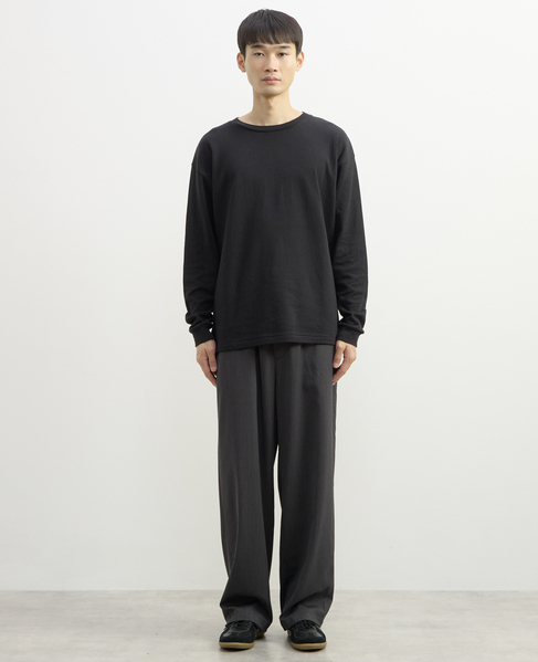 【1978 MEN'S MELROSE】ハイブリットコットン度甘接結ロングスリーブTシャツ 詳細画像 ブラック 7