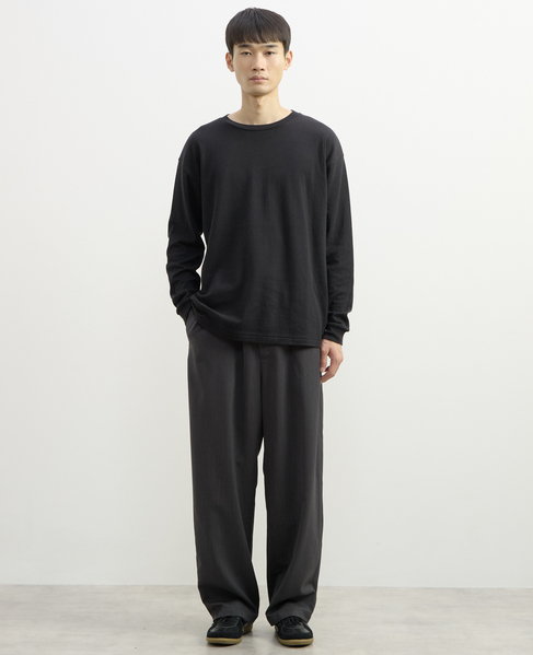【1978 MEN'S MELROSE】ハイブリットコットン度甘接結ロングスリーブTシャツ 詳細画像 ブラック 8