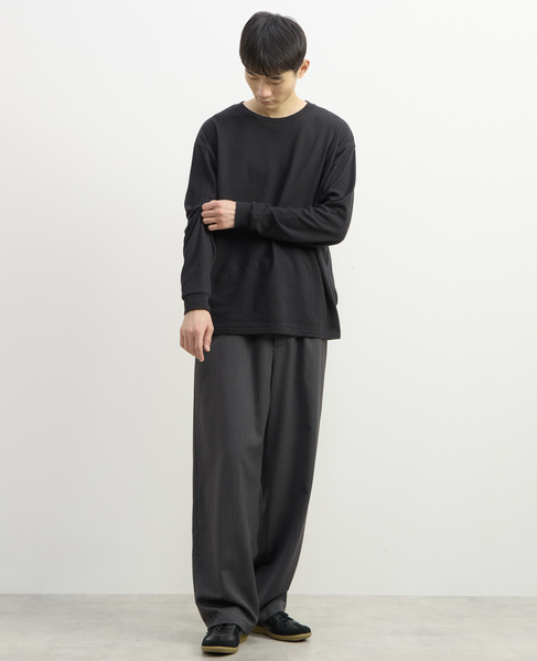 【1978 MEN'S MELROSE】ハイブリットコットン度甘接結ロングスリーブTシャツ 詳細画像 ブラック 9