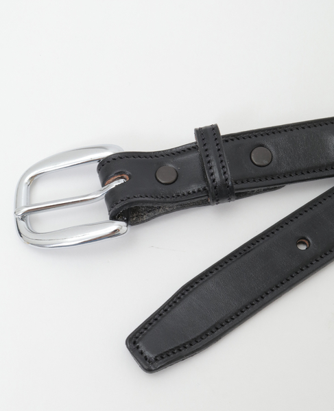 【TORY LEATHER/トリーレザー】1inch Classic Raised Belt 詳細画像 ブラック 9