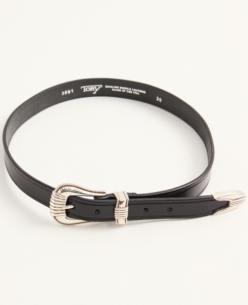【TORY LEATHER/トリーレザー】1inch 3-PIECE SILVER BUCKLE BELTS 詳細画像 ブラック 1