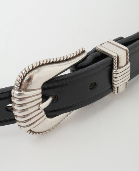 【TORY LEATHER/トリーレザー】1inch 3-PIECE SILVER BUCKLE BELTS 詳細画像 ブラック 5