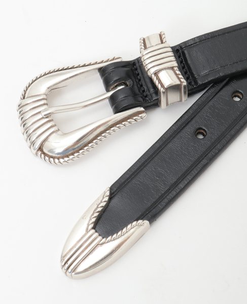 【TORY LEATHER/トリーレザー】1inch 3-PIECE SILVER BUCKLE BELTS 詳細画像 ブラック 8
