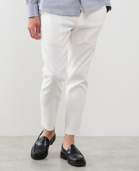 《WEB限定》【全6サイズ×7色展開】ハイストレッチアンクルテーパードパンツ 詳細画像 ホワイト 1