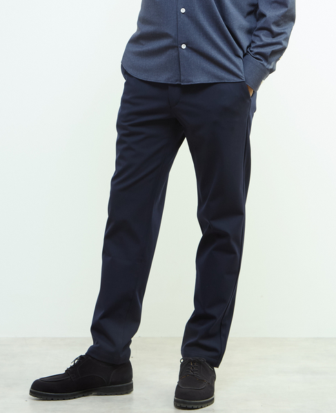 《WEB限定》【全6サイズ展開】ウォームハイストレッチ ジャストテーパードパンツ | 裏起毛 詳細画像 ネイビー 5