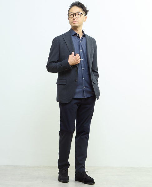 《WEB限定》【全6サイズ展開】ウォームハイストレッチ ジャストテーパードパンツ | 裏起毛 詳細画像 ネイビー 7