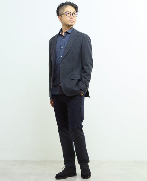 《WEB限定》【全6サイズ展開】ウォームハイストレッチ ジャストテーパードパンツ | 裏起毛 詳細画像 ネイビー 8