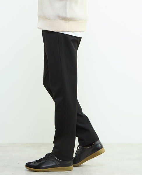 《WEB限定》【全6サイズ展開】ウォームハイストレッチ ジャストテーパードパンツ | 裏起毛 詳細画像 ブラック 6
