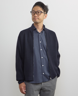 《WEB限定》ウールブレンド畦編みドライバーズニット | ウォッシャブル