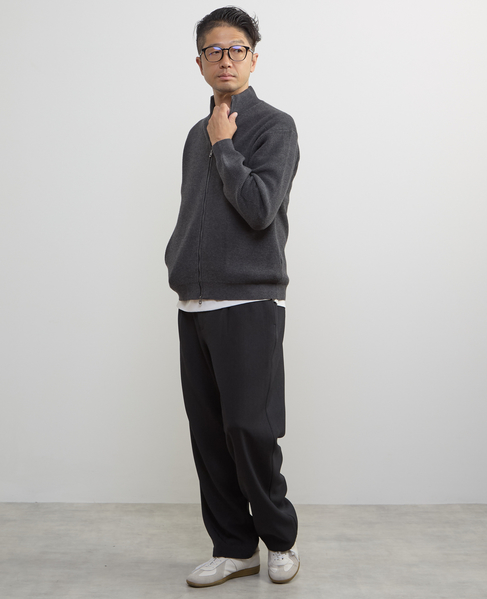 《WEB限定》ウールブレンド畦編みドライバーズニット | ウォッシャブル 詳細画像 チャコールグレー 9