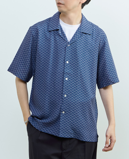 【MASTER FRAME/マスターフレーム】ウォシャブルレーヨンプリント 半袖オープンカラーシャツ