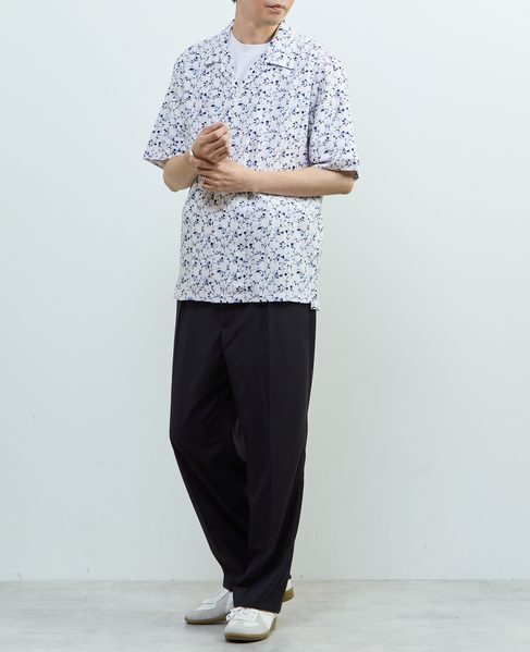 【MASTER FRAME/マスターフレーム】ウォシャブルレーヨンプリント 半袖オープンカラーシャツ 詳細画像 ホワイト 15