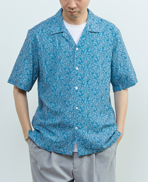 【MASTER FRAME/マスターフレーム】ウォシャブルレーヨンプリント 半袖オープンカラーシャツ 詳細画像 ホワイト 16