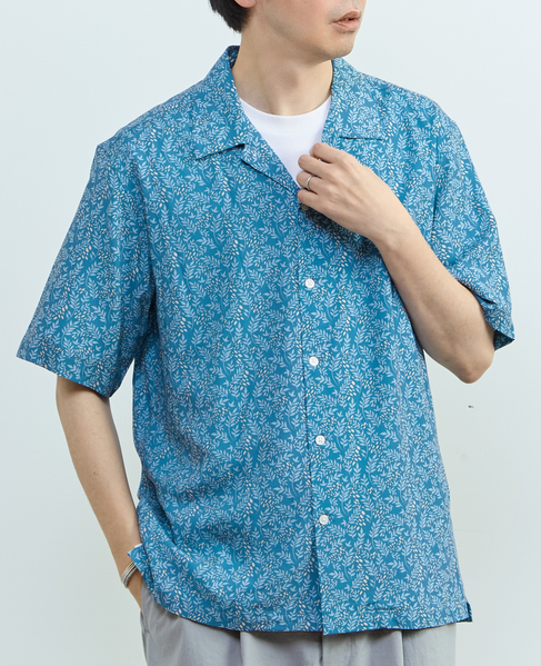 【MASTER FRAME/マスターフレーム】ウォシャブルレーヨンプリント 半袖オープンカラーシャツ 詳細画像 ホワイト 17