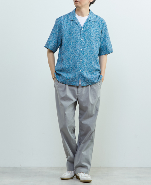 【MASTER FRAME/マスターフレーム】ウォシャブルレーヨンプリント 半袖オープンカラーシャツ 詳細画像 ホワイト 18