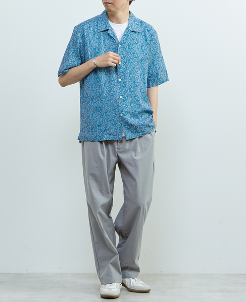 【MASTER FRAME/マスターフレーム】ウォシャブルレーヨンプリント 半袖オープンカラーシャツ 詳細画像 ホワイト 19