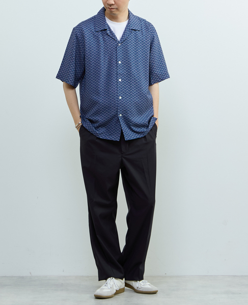 【MASTER FRAME/マスターフレーム】ウォシャブルレーヨンプリント 半袖オープンカラーシャツ 詳細画像 ホワイト 22