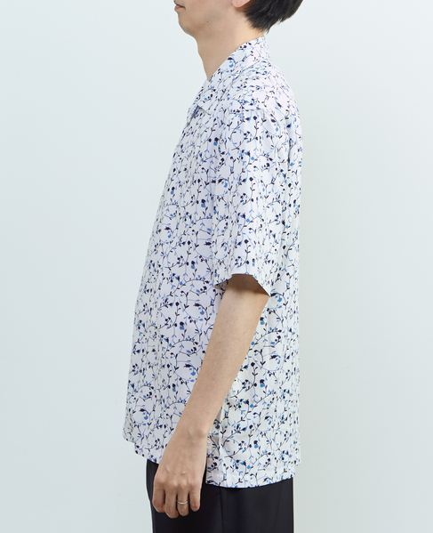 【MASTER FRAME/マスターフレーム】ウォシャブルレーヨンプリント 半袖オープンカラーシャツ 詳細画像 ホワイト 3