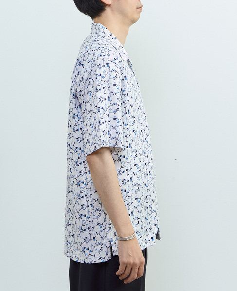 【MASTER FRAME/マスターフレーム】ウォシャブルレーヨンプリント 半袖オープンカラーシャツ 詳細画像 ホワイト 5