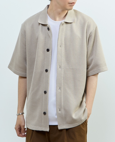【MASTER FRAME/マスターフレーム】ハニカムポロカラーシャツ 詳細画像 ベージュ 11