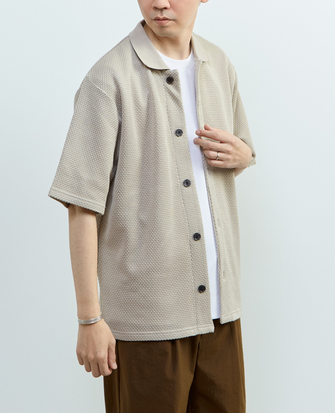 【MASTER FRAME/マスターフレーム】ハニカムポロカラーシャツ 詳細画像 ベージュ 12