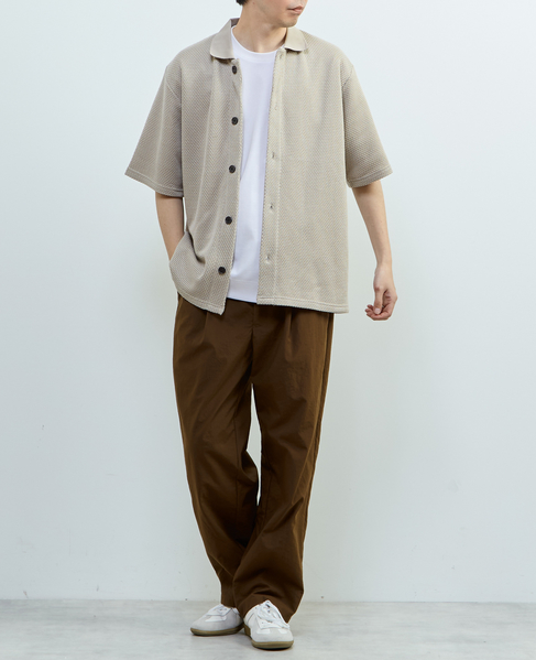 【MASTER FRAME/マスターフレーム】ハニカムポロカラーシャツ 詳細画像 ベージュ 13