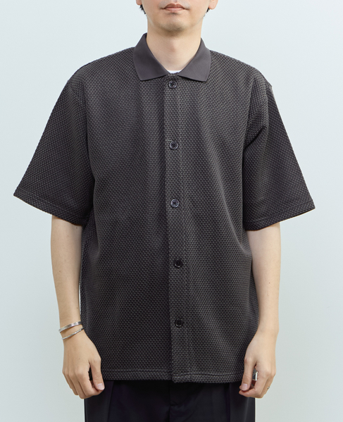 【MASTER FRAME/マスターフレーム】ハニカムポロカラーシャツ 詳細画像 ベージュ 2