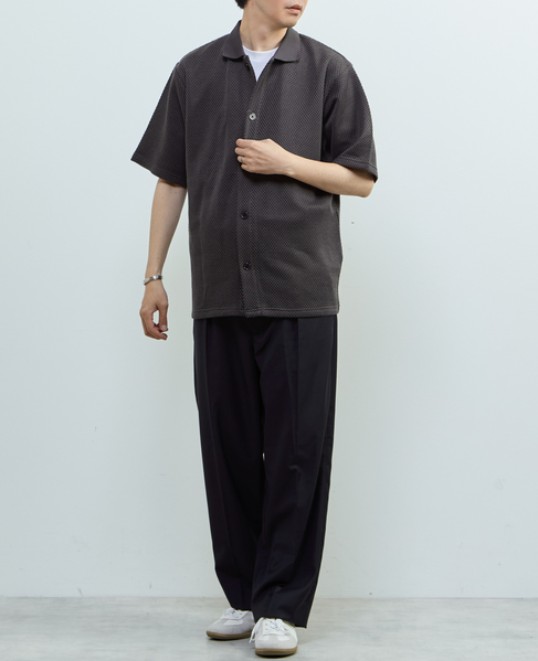 【MASTER FRAME/マスターフレーム】ハニカムポロカラーシャツ 詳細画像 ベージュ 23