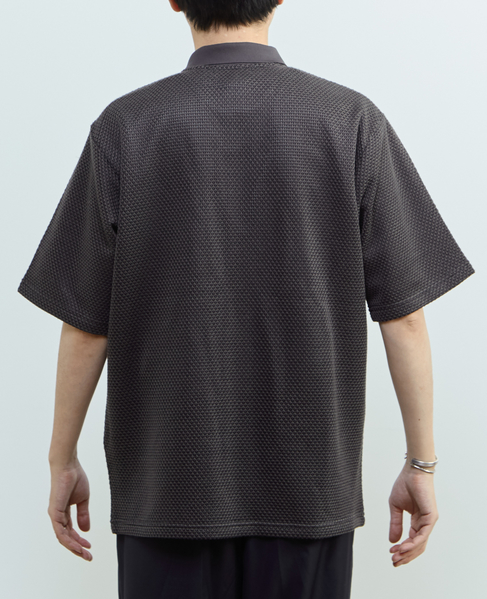 【MASTER FRAME/マスターフレーム】ハニカムポロカラーシャツ 詳細画像 ベージュ 4