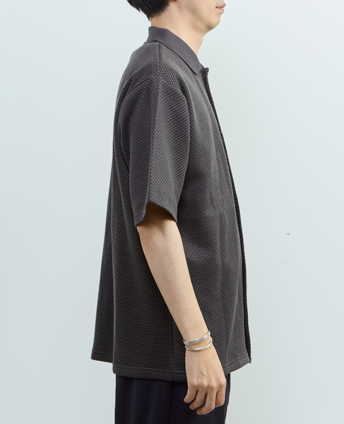 【MASTER FRAME/マスターフレーム】ハニカムポロカラーシャツ 詳細画像 ベージュ 5