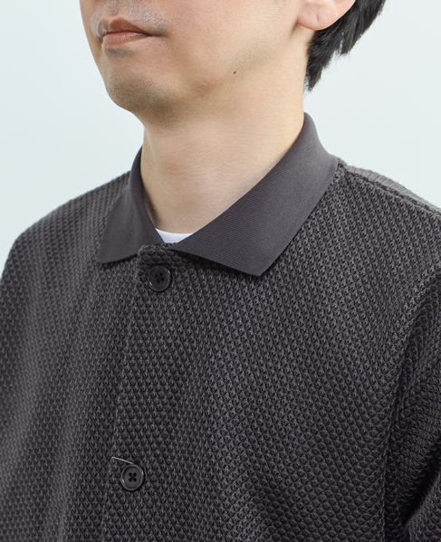 【MASTER FRAME/マスターフレーム】ハニカムポロカラーシャツ 詳細画像 ベージュ 6