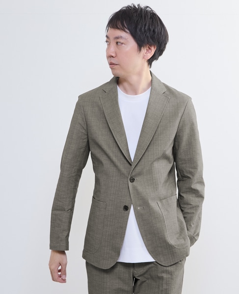 プリントテックサッカーイージージャケット(セットアップ可) 詳細画像 ベージュ 1