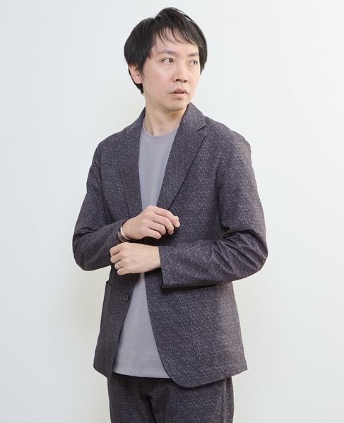 プリントテックサッカーイージージャケット(セットアップ可) 詳細画像 ベージュ 7