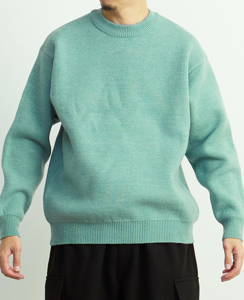 【MASTER FRAME/マスターフレーム】ウールライクWフェイスクルーネックセーター 詳細画像 ミント 11