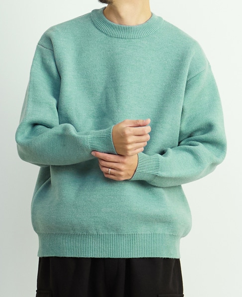 【MASTER FRAME/マスターフレーム】ウールライクWフェイスクルーネックセーター 詳細画像 ミント 12