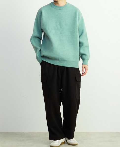 【MASTER FRAME/マスターフレーム】ウールライクWフェイスクルーネックセーター 詳細画像 ミント 13